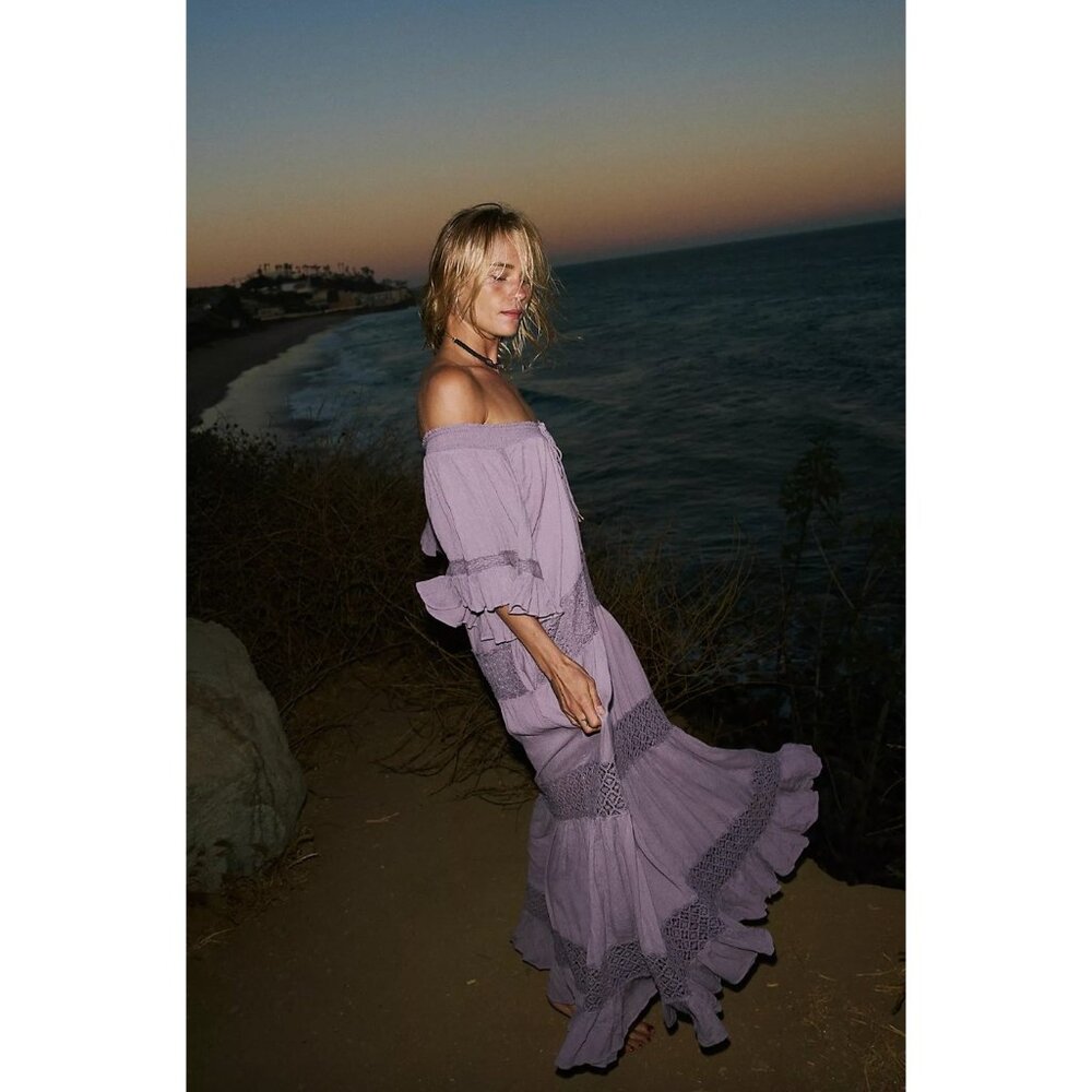 Free People Lavender Off-Shoulder Maxi Dress